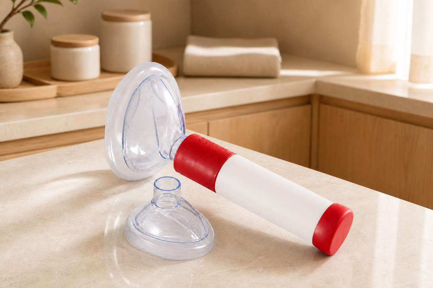 CADRA emergency preparedness suction device in a home kitchen